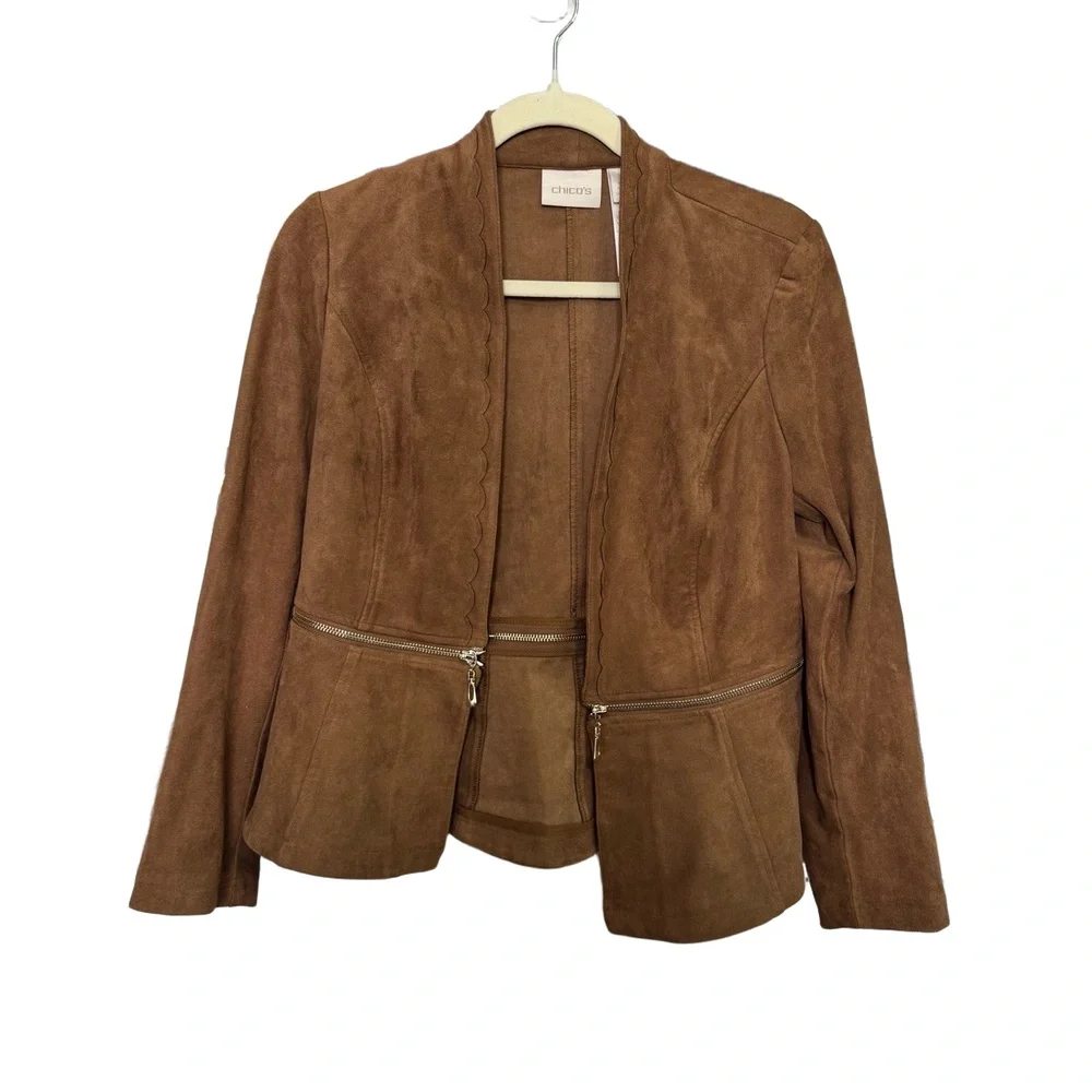 CHICO'S Faux Suede Jacket - Picture 1 of 5